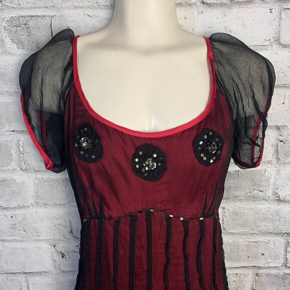 Maggie Walt Sheer 100% Silk Witchy Babydoll Dress - Picture 2 of 15